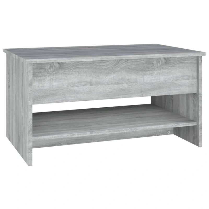 Table basse relevable, bout de canapé, table d'appoint, bois manufacturé - 80 x 50 x 42,4 cm