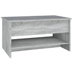 Table basse relevable, bout de canapé, table d'appoint, bois manufacturé - 80 x 50 x 42,4 cm
