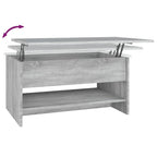Table basse relevable, bout de canapé, table d'appoint, bois manufacturé - 80 x 50 x 42,4 cm