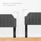 Lit plate-forme Queen en velours performant