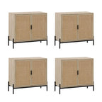 Meuble de rangement bohème pour entrée ou buffet de cuisine, meuble TV ou meuble d'appoint en rotin avec pieds en métal