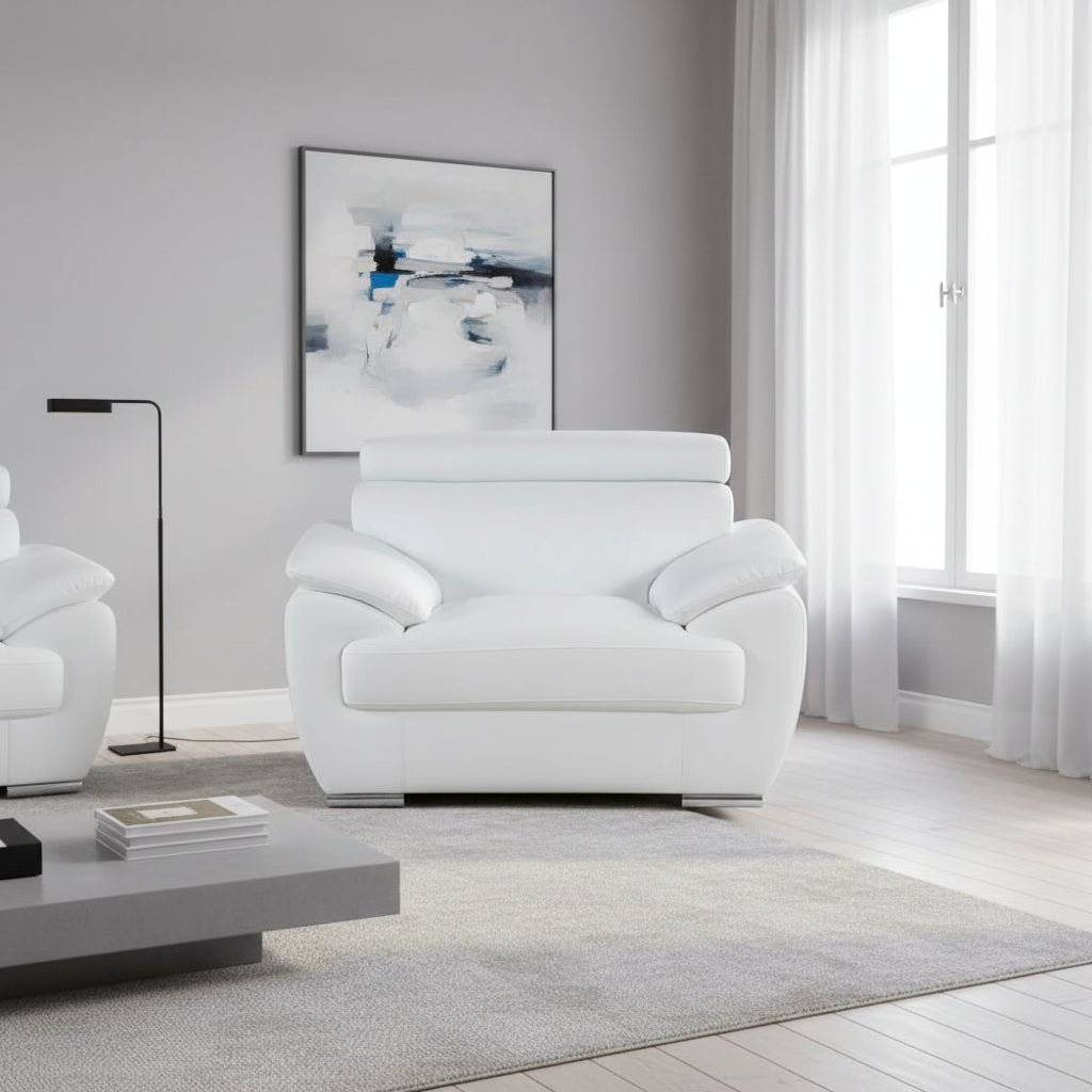 HomeRoots Genuine Leather Chair and a Half - 38