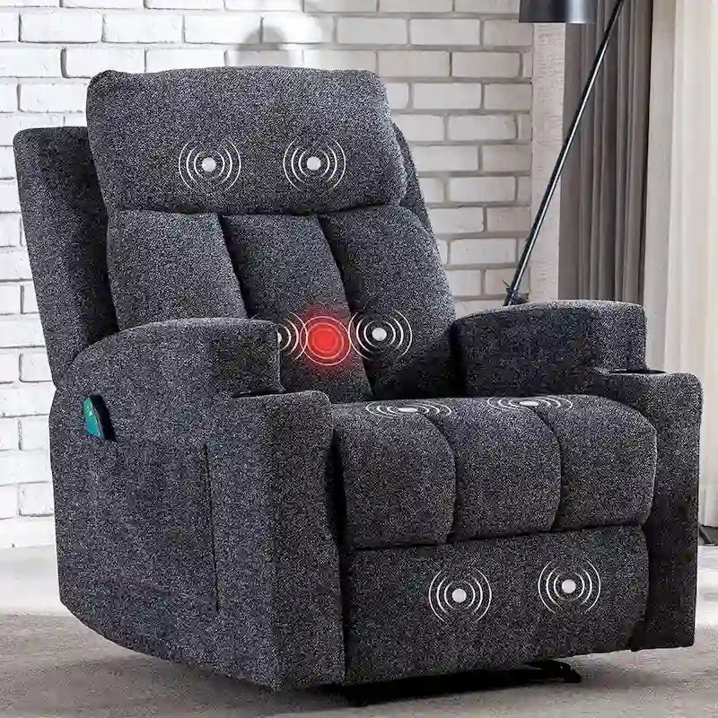 Fauteuil inclinable de massage avec chauffage et vibrations, canapé manuel