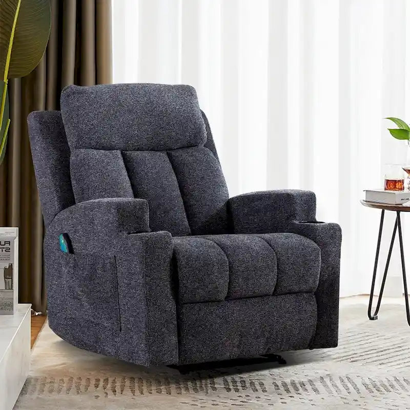 Fauteuil inclinable de massage avec chauffage et vibrations, canapé manuel