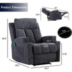 Fauteuil inclinable de massage avec chauffage et vibrations, canapé manuel