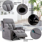 Fauteuil inclinable de massage avec chauffage et vibrations, canapé manuel