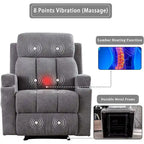 Fauteuil inclinable de massage avec chauffage et vibrations, canapé manuel