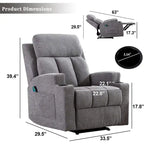 Fauteuil inclinable de massage avec chauffage et vibrations, canapé manuel