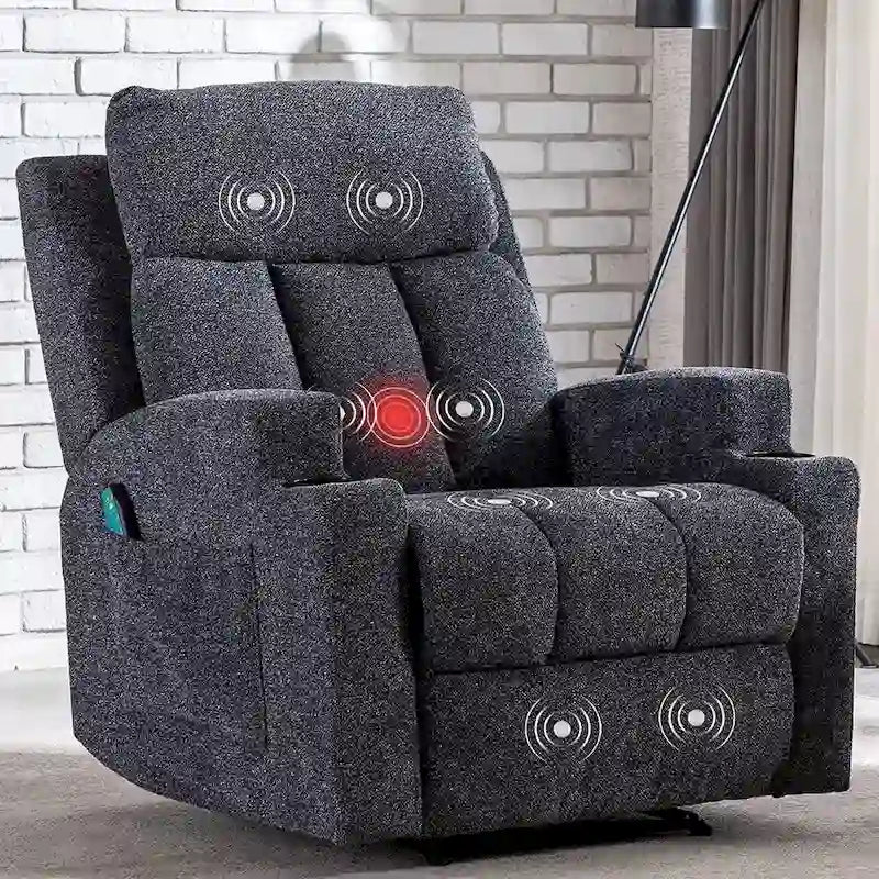 Fauteuil inclinable de massage avec chauffage et vibrations, canapé manuel