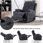 Fauteuil inclinable de massage avec chauffage et vibrations, canapé manuel