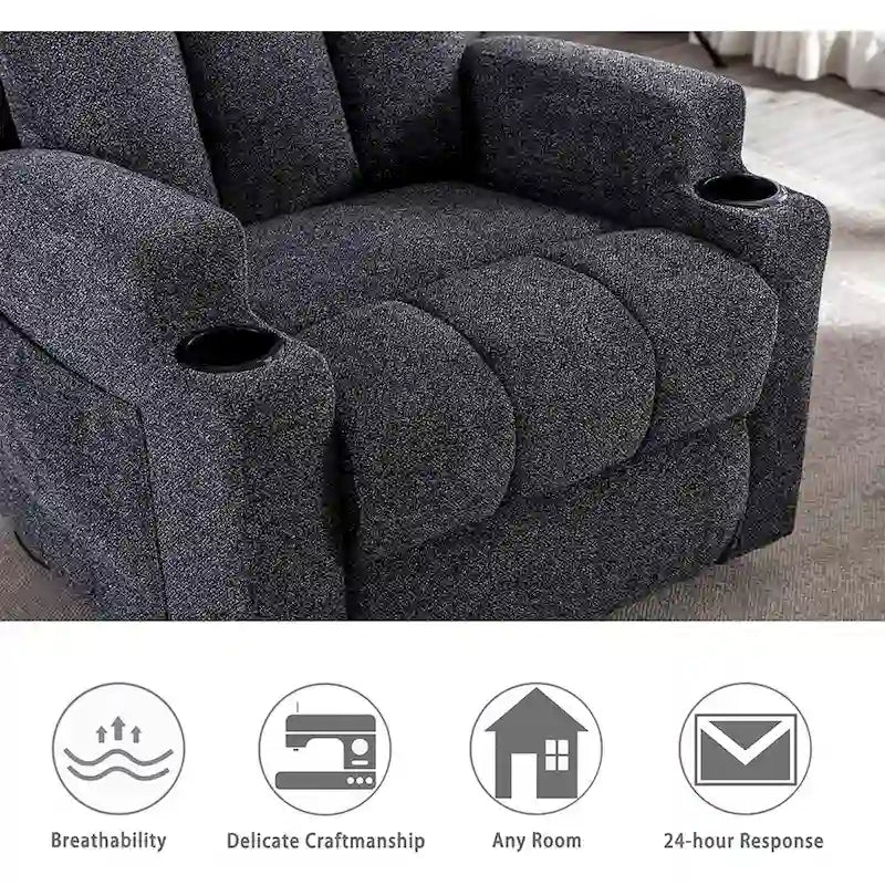 Fauteuil inclinable de massage avec chauffage et vibrations, canapé manuel