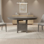 Wood Dining Table With Storage in Medium Grey