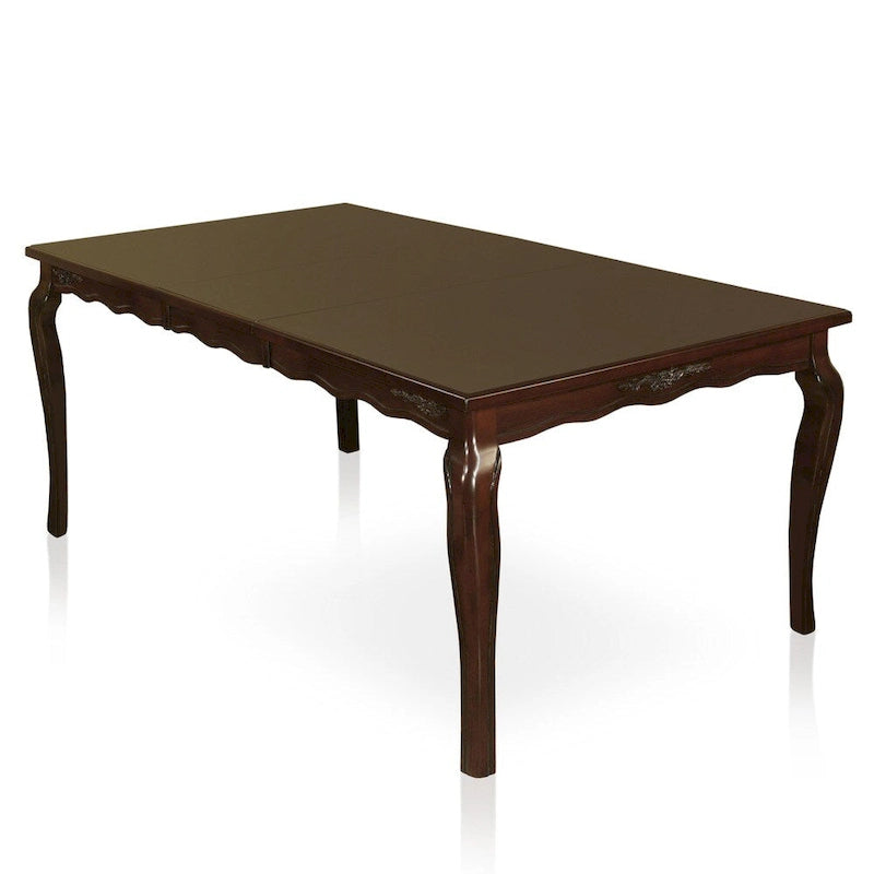Ensemble de salle à manger 7 pièces en bois brun traditionnel avec rallonge