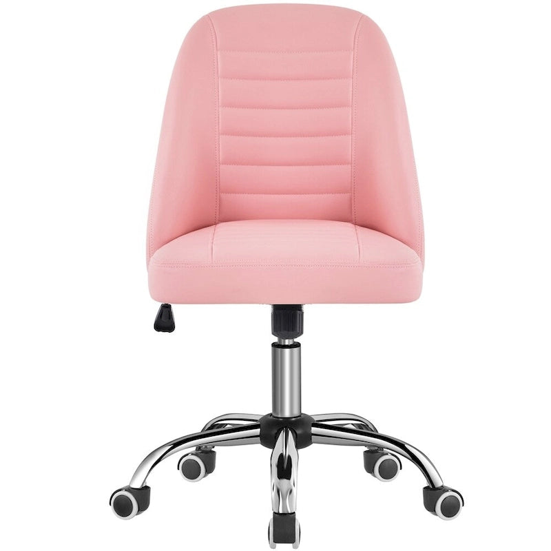 Chaise de bureau mi-hauteur en similicuir, sans accoudoirs, moderne et capitonnée
