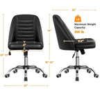 Chaise de bureau mi-hauteur en similicuir, sans accoudoirs, moderne et capitonnée