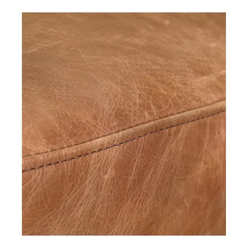 Fauteuil club industriel en cuir cappuccino et fer