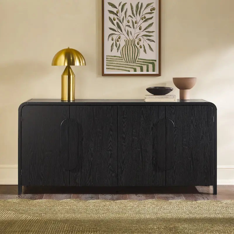 Buffet moderne de 64 pouces avec bords arrondis