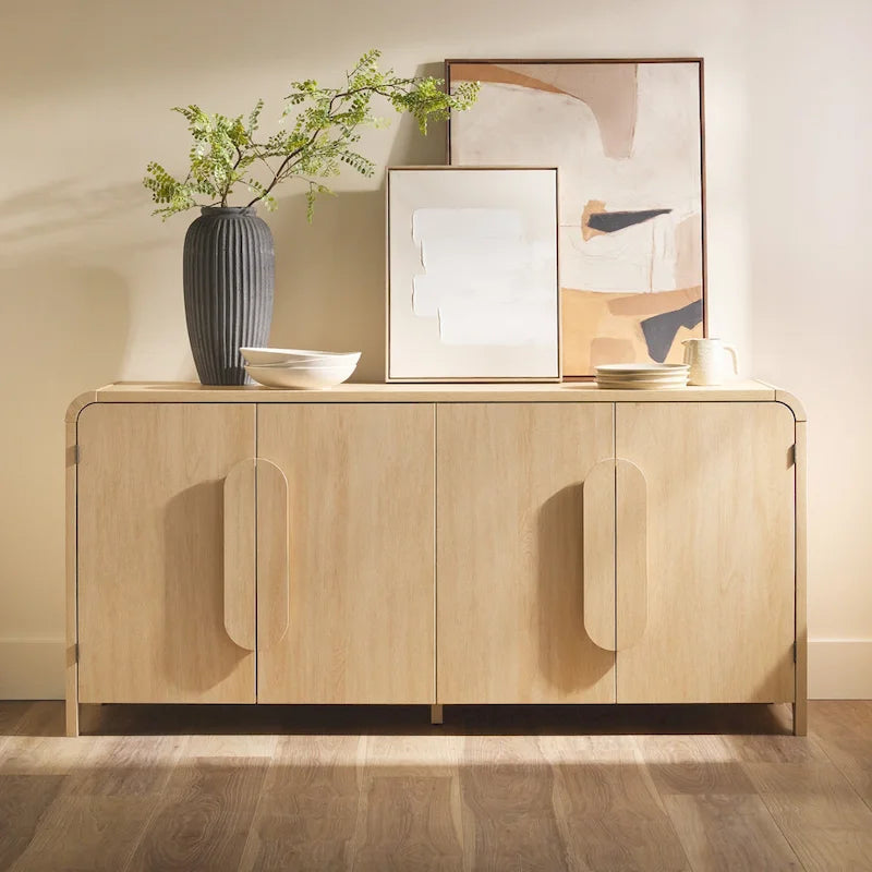 Buffet moderne de 64 pouces avec bords arrondis
