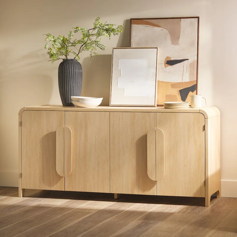 Buffet moderne de 64 pouces avec bords arrondis