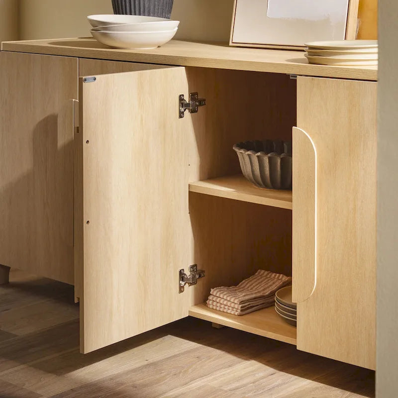 Buffet moderne de 64 pouces avec bords arrondis