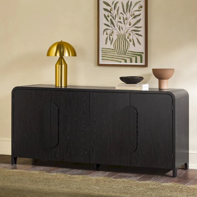 Buffet moderne de 64 pouces avec bords arrondis
