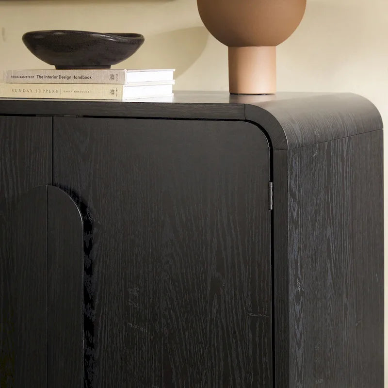 Buffet moderne de 64 pouces avec bords arrondis
