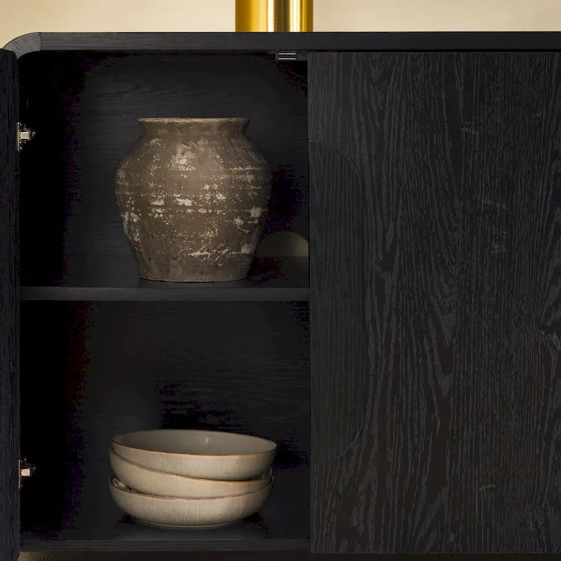Buffet moderne de 64 pouces avec bords arrondis