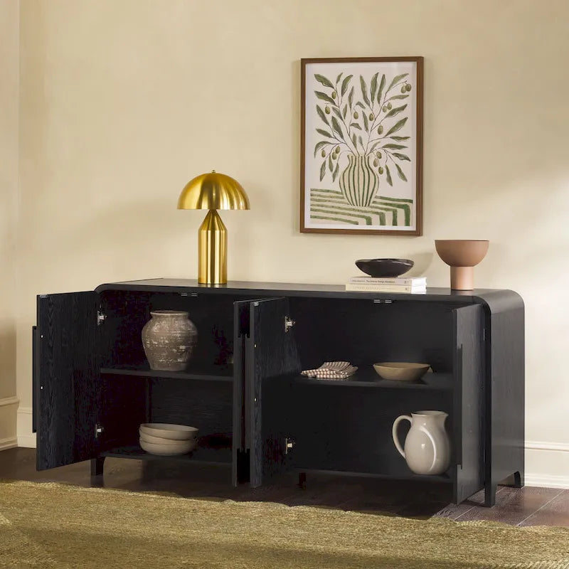 Buffet moderne de 64 pouces avec bords arrondis
